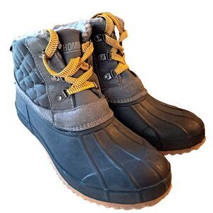 Khombu Ankle Boots Women Size 11 Gray Blue Rain Quilt Lined Snow Winter